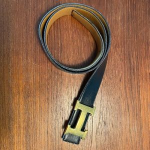 Hermes leather belt size xs - black / tan